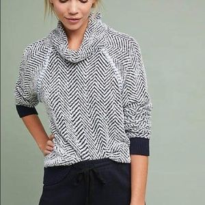 Saturday Sunday textured chevron cowl neck sweater